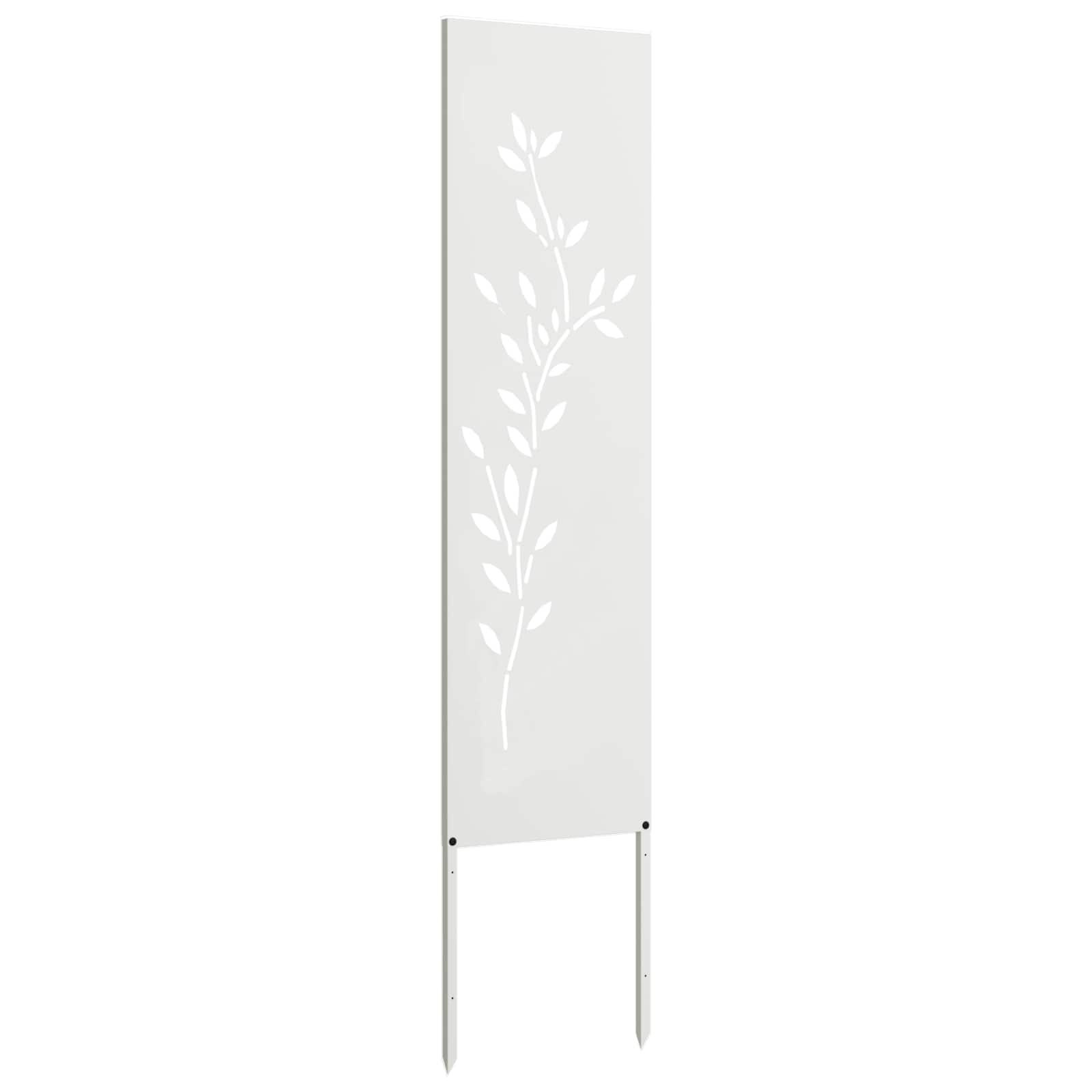 Garten Sichtschutz-Leinwand Floral Weiß 32 x 140 cm