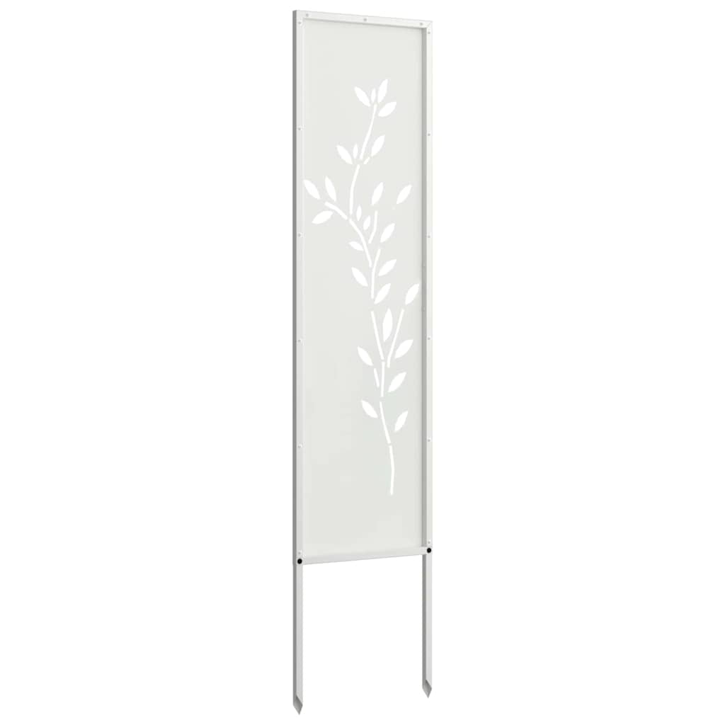 Garten Sichtschutz-Leinwand Floral Weiß 32 x 140 cm