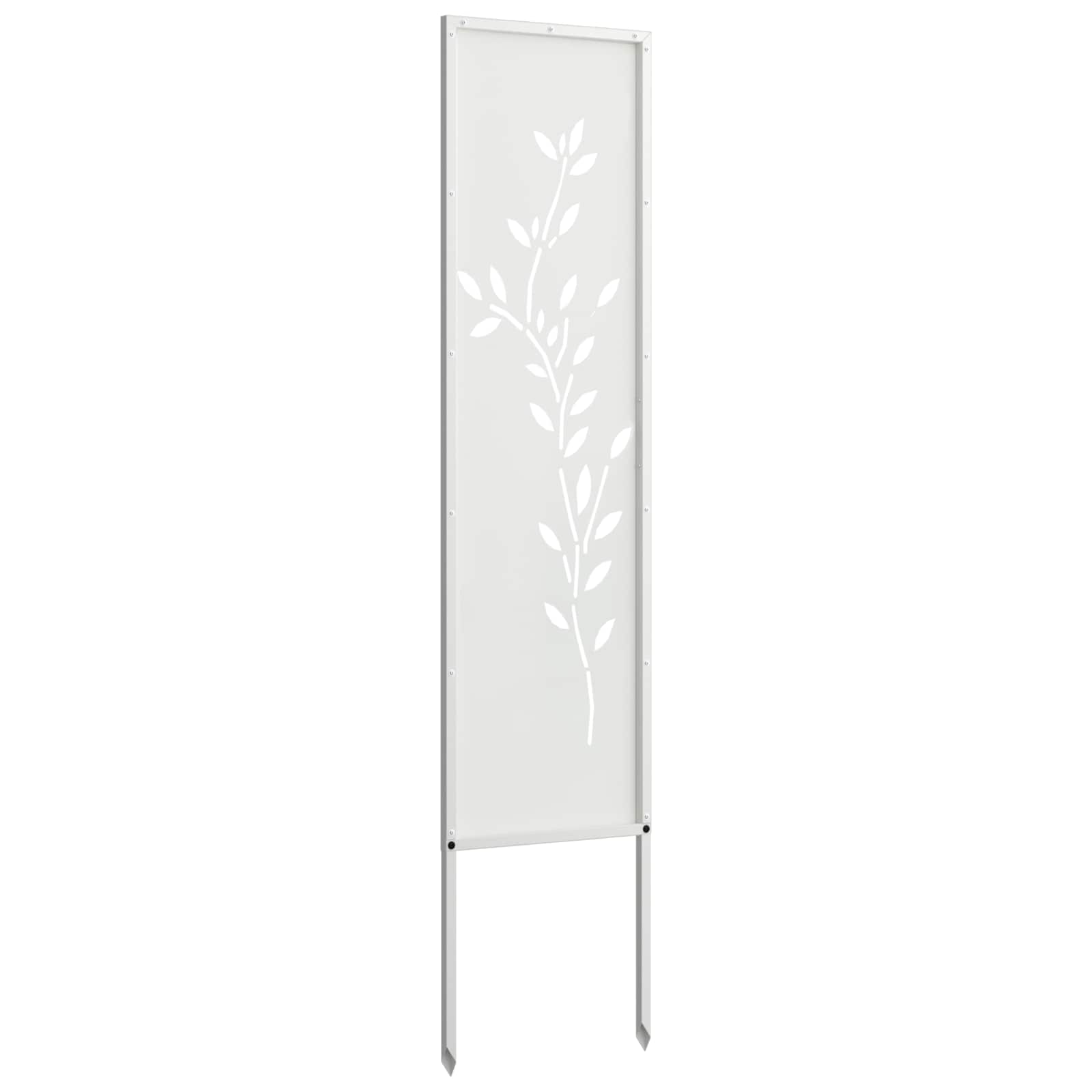 Garten Sichtschutz-Leinwand Floral Weiß 32 x 140 cm