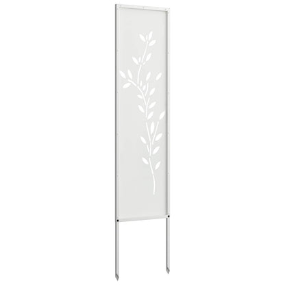 Garten Sichtschutz-Leinwand Floral Weiß 32 x 140 cm