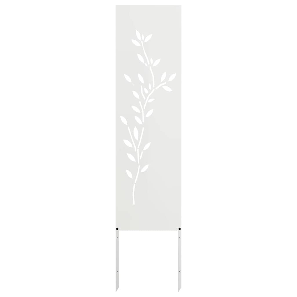 Garten Sichtschutz-Leinwand Floral Weiß 32 x 140 cm