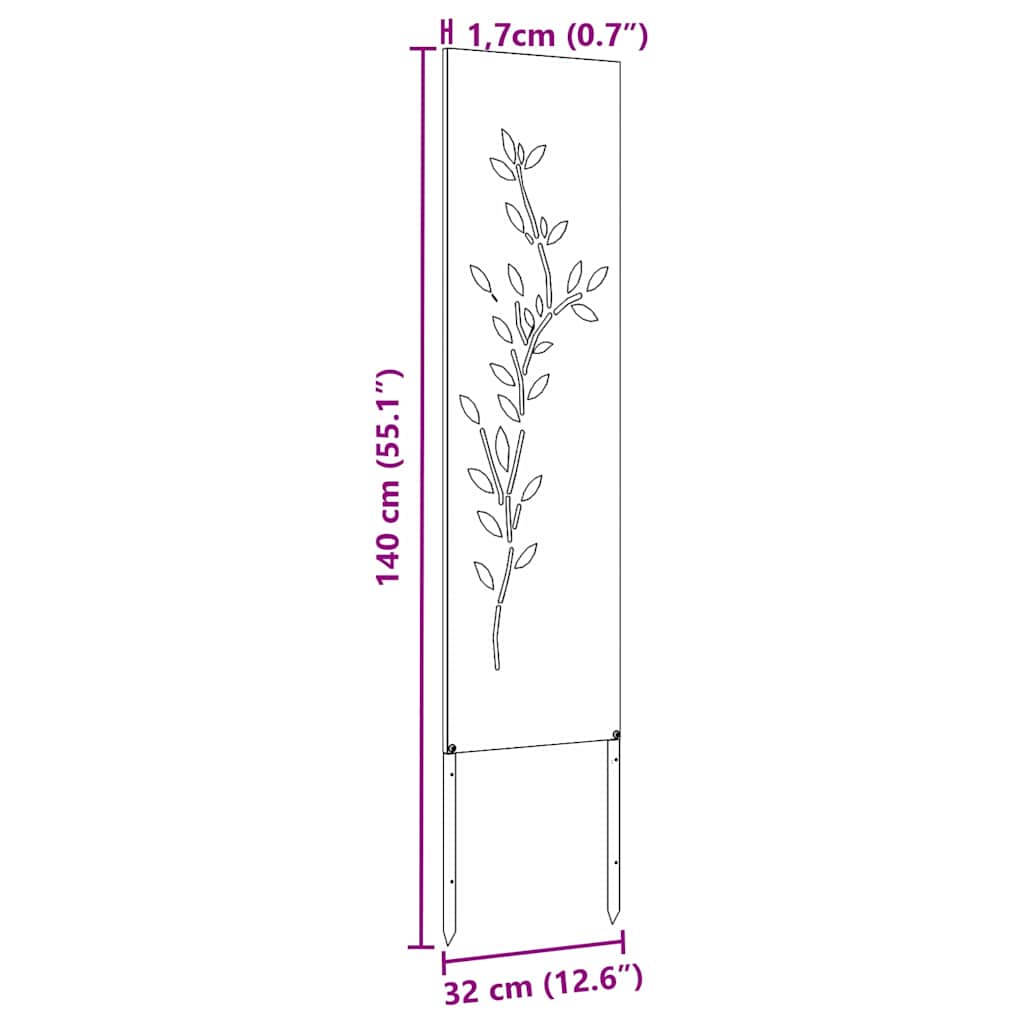 Garten Sichtschutz-Leinwand Floral Weiß 32 x 140 cm
