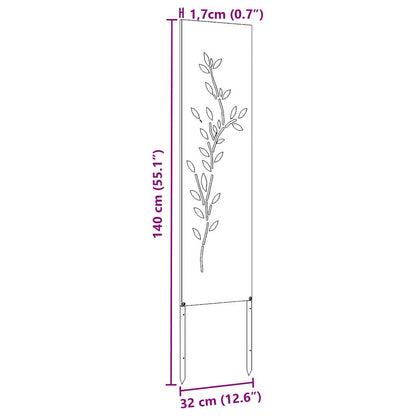 Garten Sichtschutz-Leinwand Floral Weiß 32 x 140 cm
