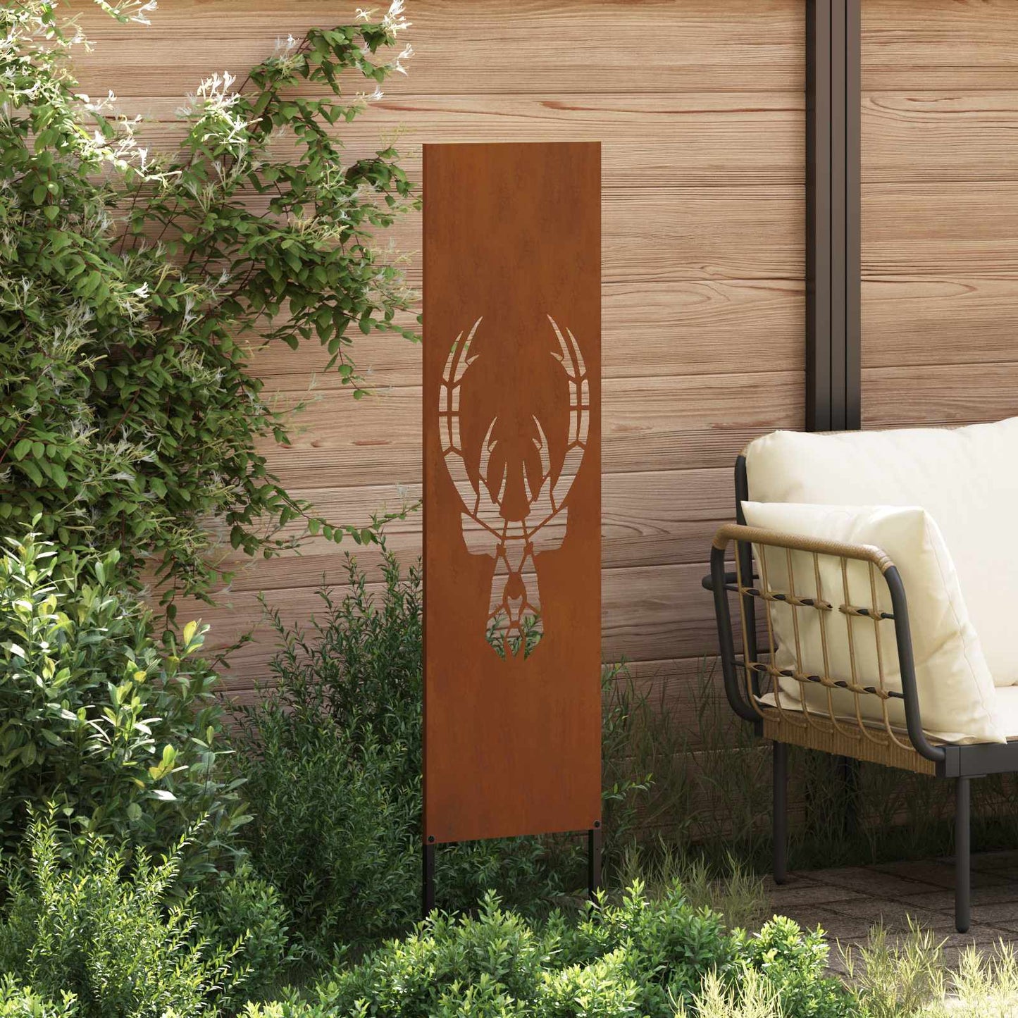 Garten Sichtschutz-Leinwand Tiermuster Rostoptik 32 x 140 cm