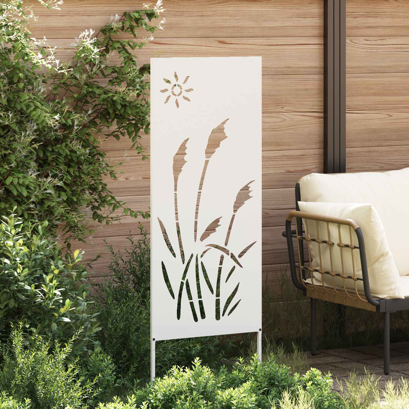 Garten Sichtschutz-Leinwand Weiß 50 x 140 cm