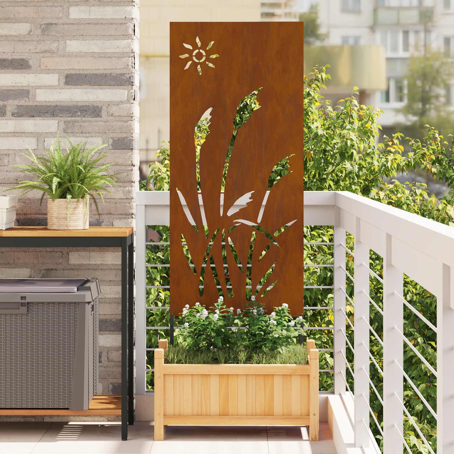 Garten Sichtschutz-Leinwand Rostoptik 50 x 140 cm