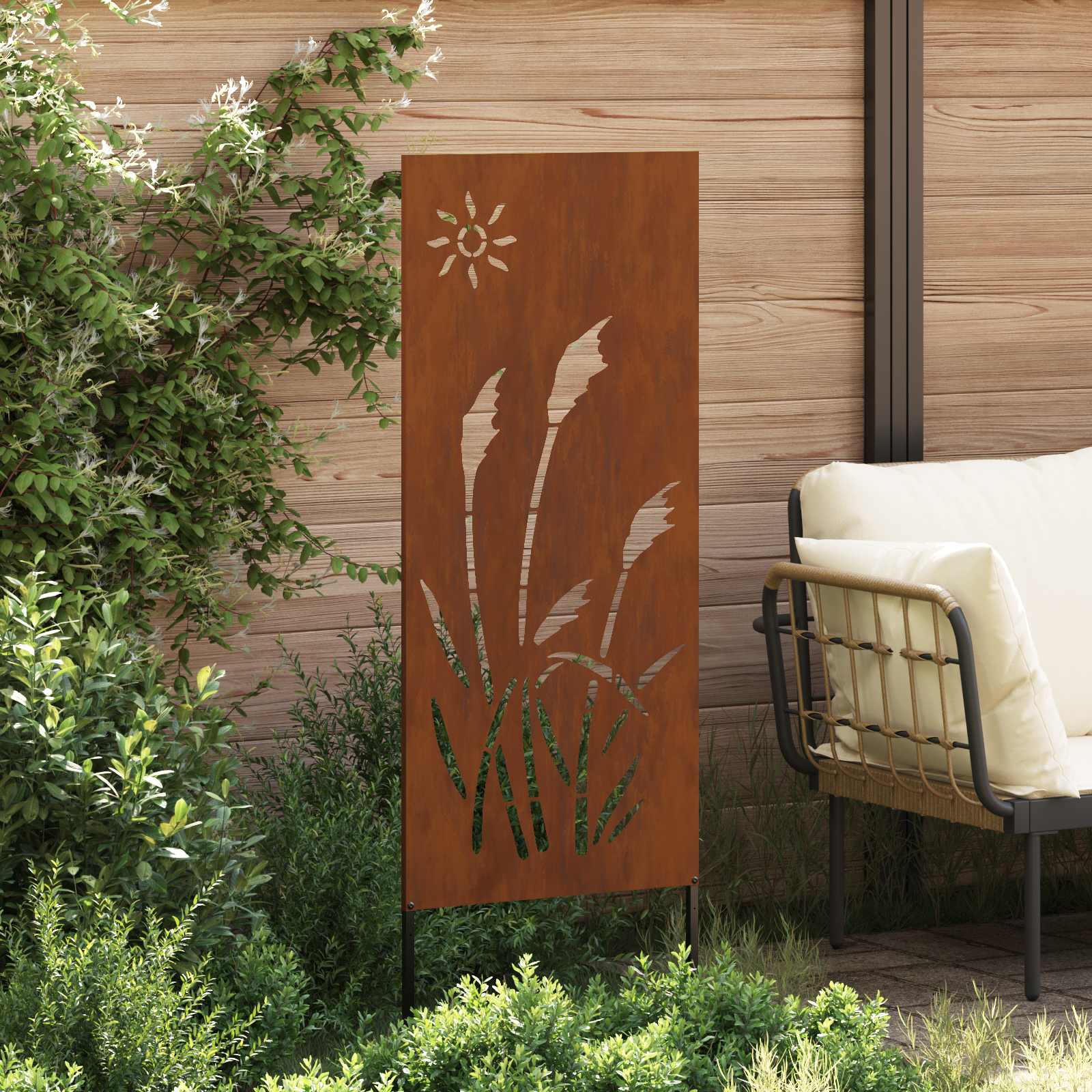 Garten Sichtschutz-Leinwand Rostoptik 50 x 140 cm