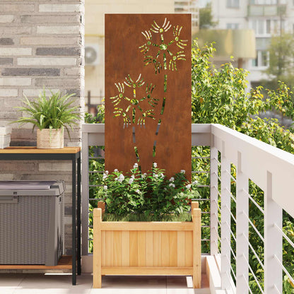 Garten Sichtschutz-Leinwand Rostoptik 50 x 140 cm