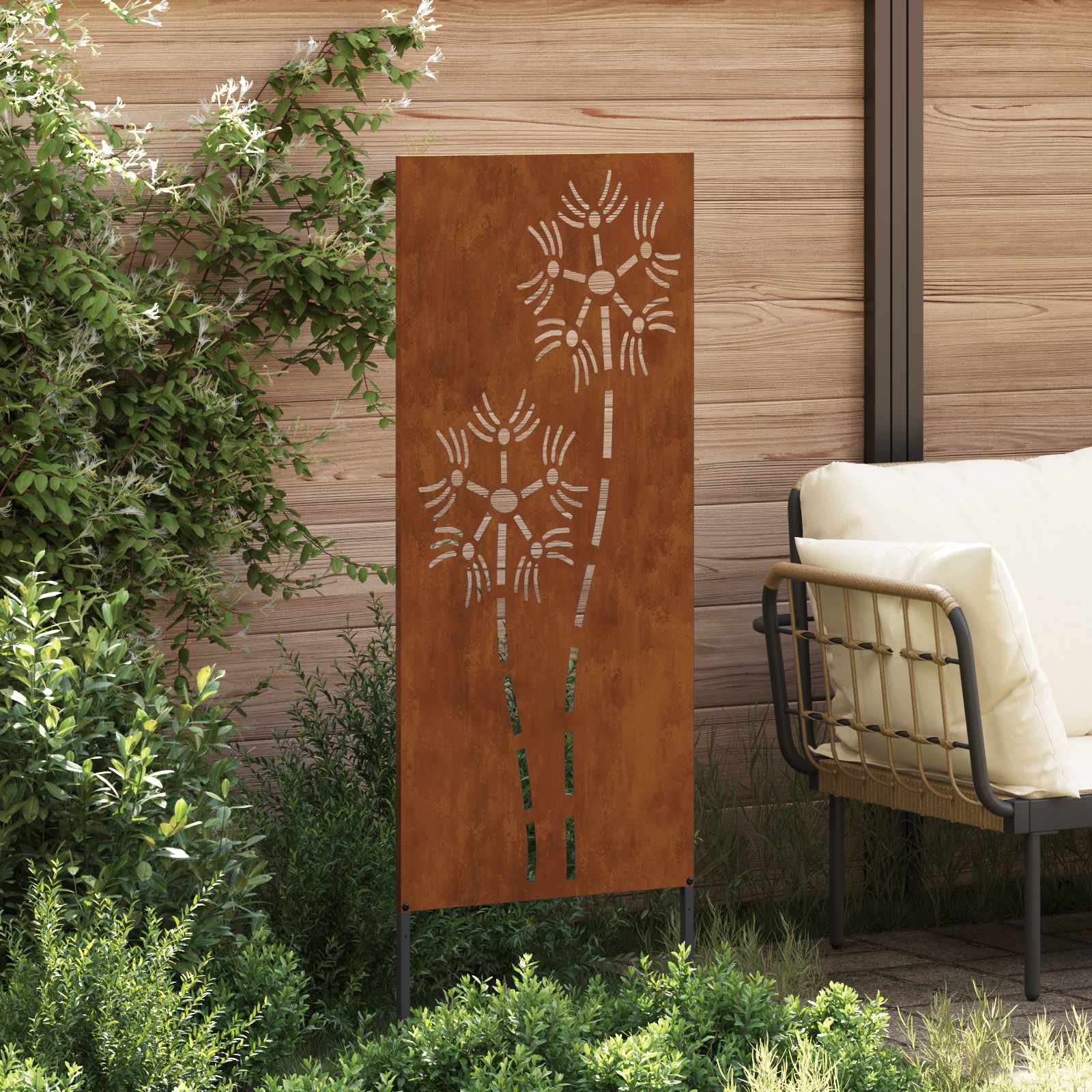 Garten Sichtschutz-Leinwand Rostoptik 50 x 140 cm