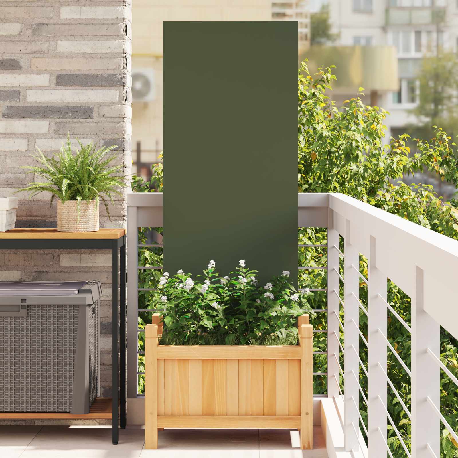 Garten Sichtschutz-Leinwand Olivgrün 50 x 140 cm