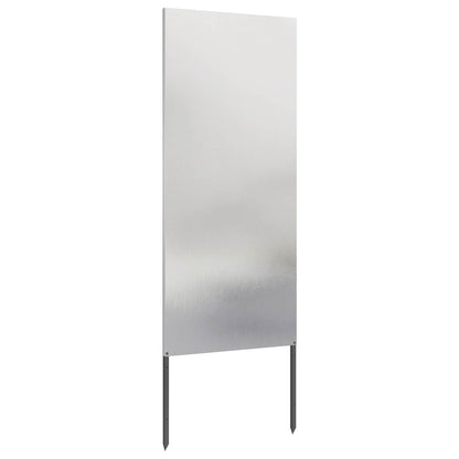 Garten Sichtschutz-Leinwand Silber 50 x 140 cm Edelstahl