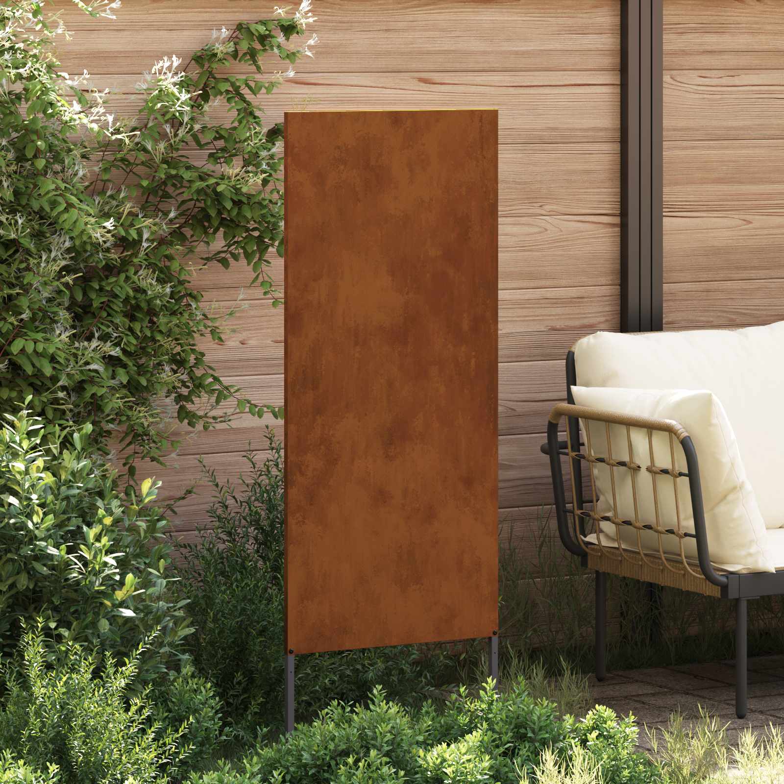 Garten Sichtschutz-Leinwand Rostoptik 50 x 140 cm