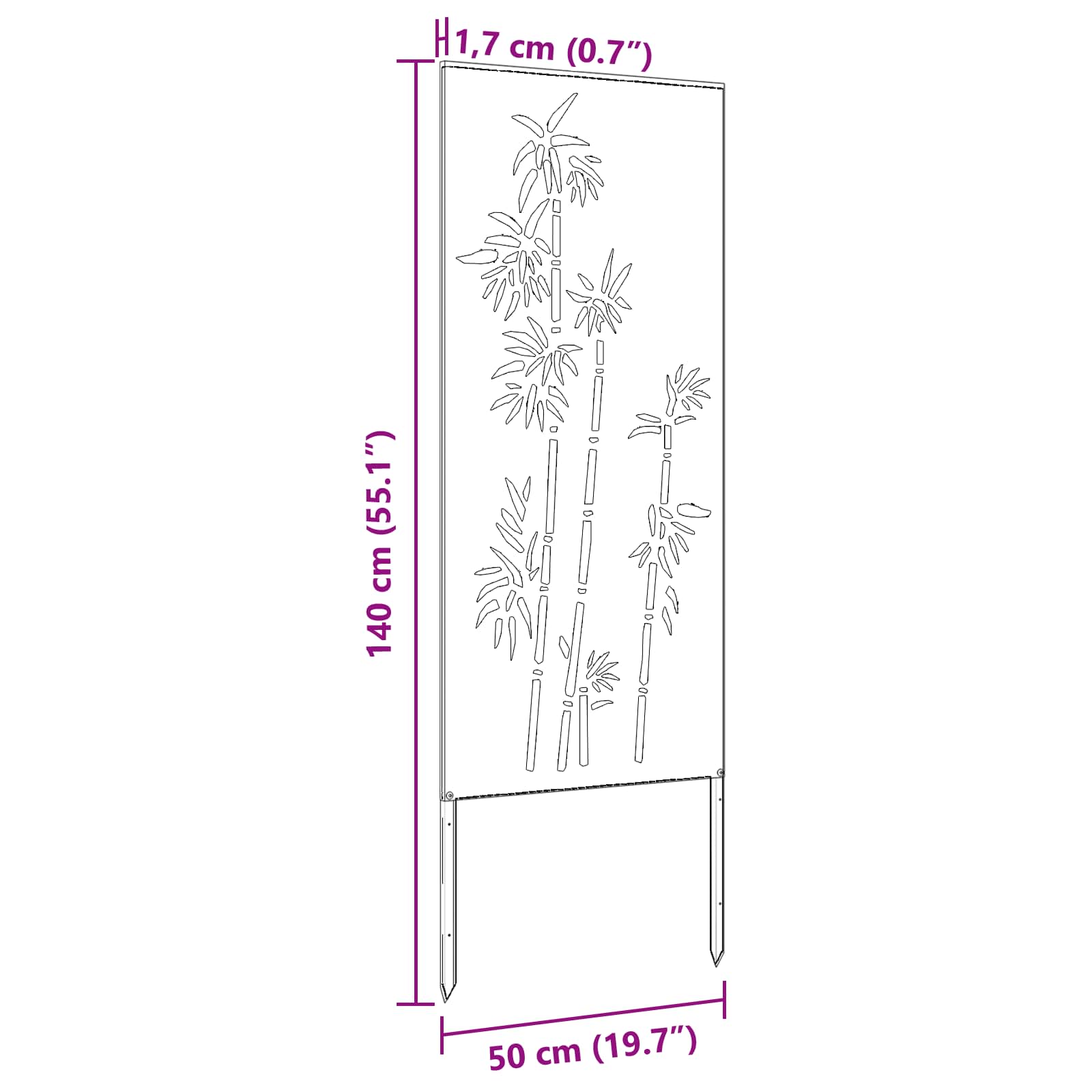 Garten Sichtschutz-Leinwand Floral Weiß 50 x 140 cm