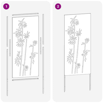 Garten Sichtschutz-Leinwand Floral Rostoptik 50 x 140 cm