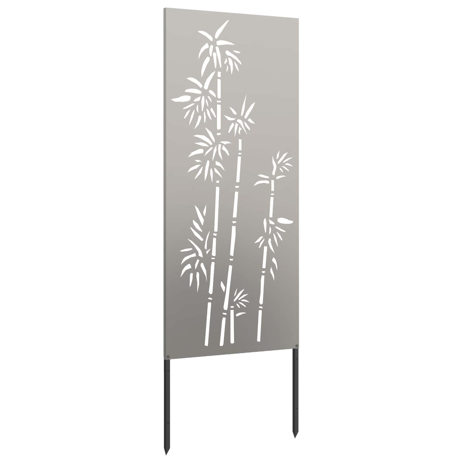 Garten Sichtschutz-Leinwand Floral Rostoptik 50 x 140 cm