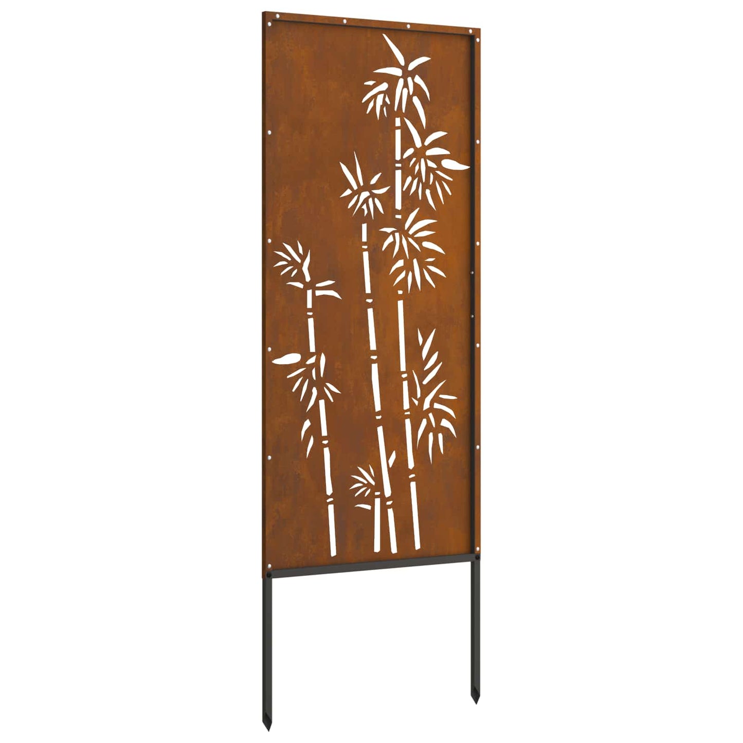 Garten Sichtschutz-Leinwand Floral Rostoptik 50 x 140 cm