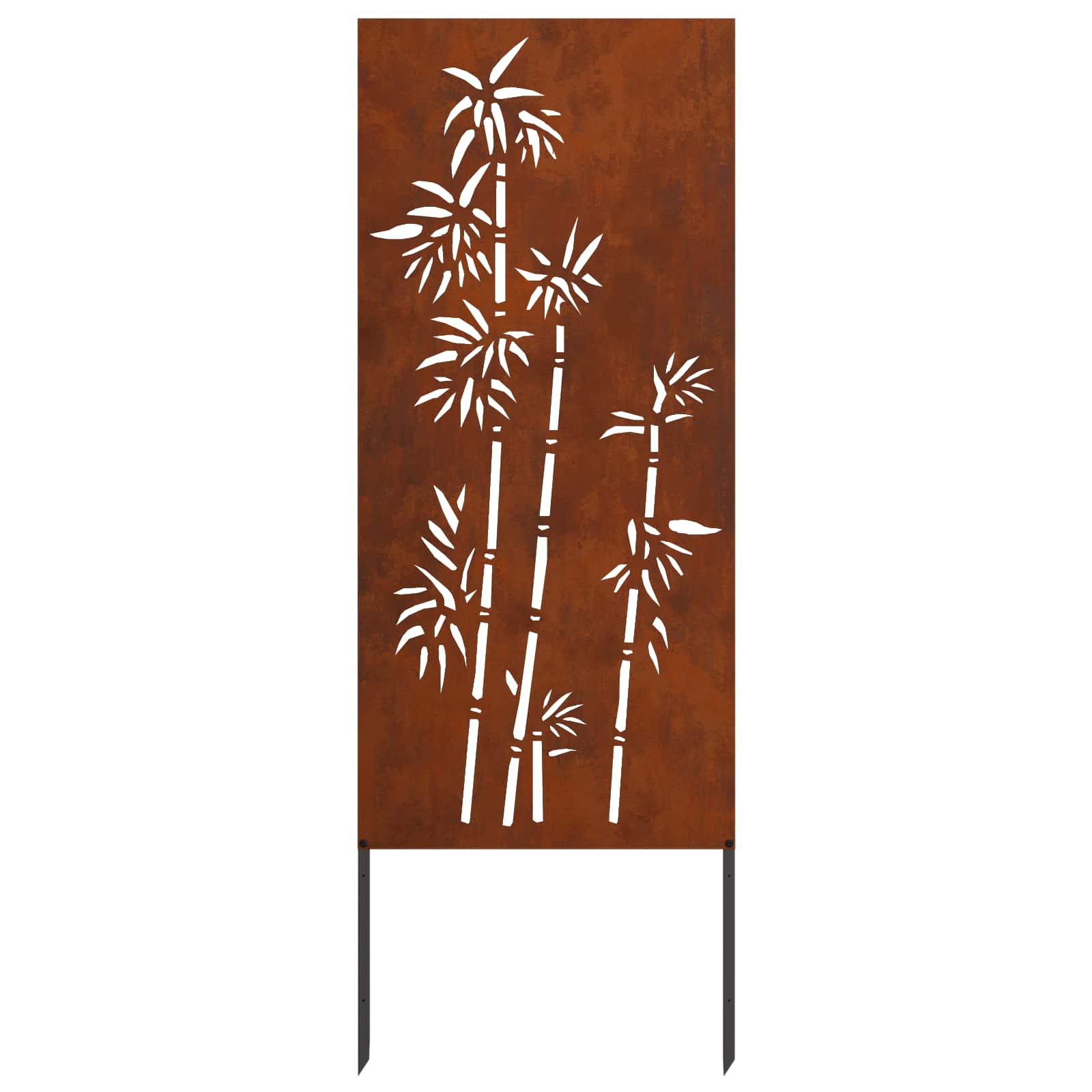 Garten Sichtschutz-Leinwand Floral Rostoptik 50 x 140 cm