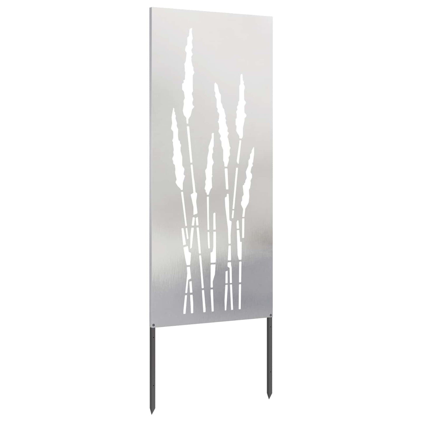 Garten Sichtschutz-Leinwand Floral Silber 50 x 140 cm Edelstahl