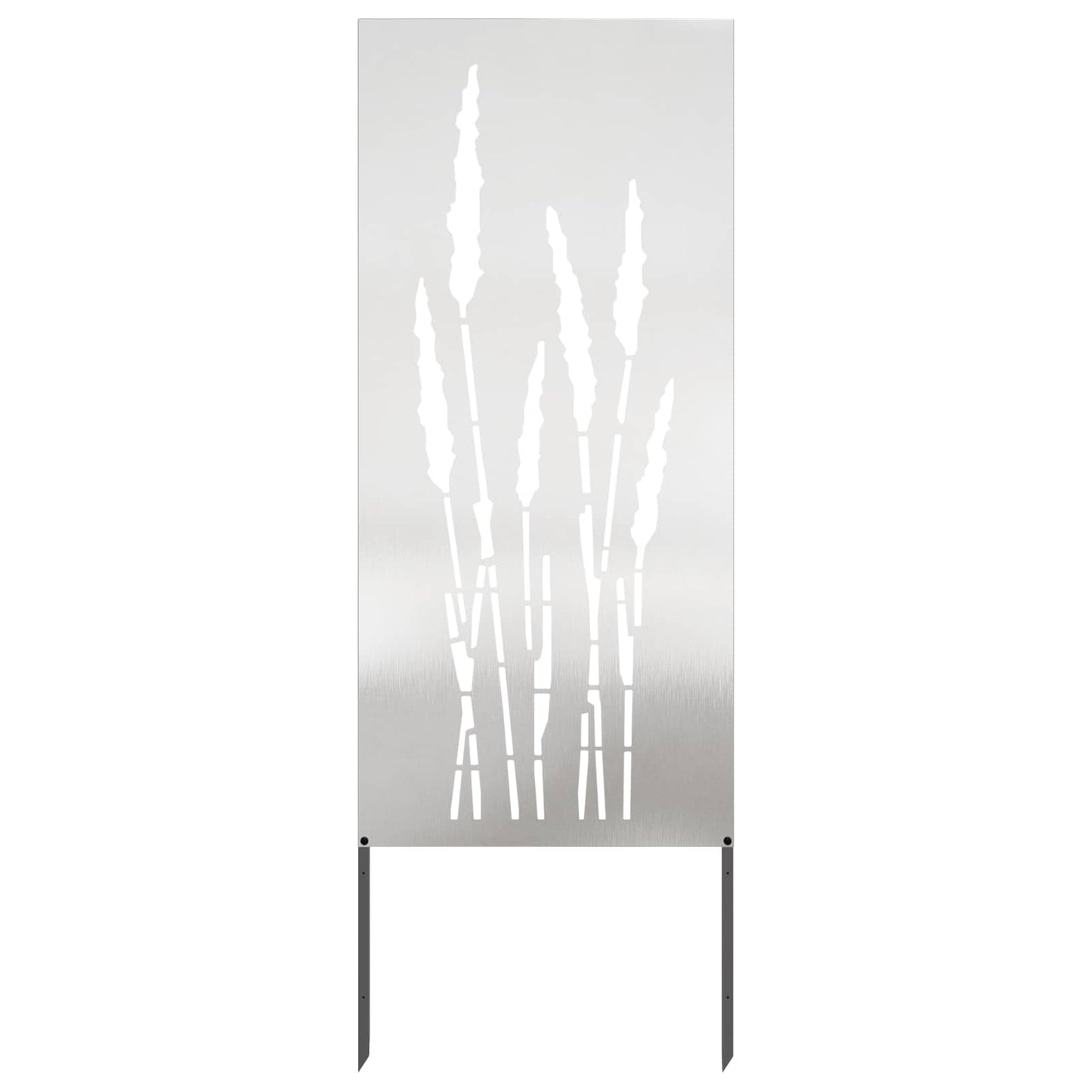 Garten Sichtschutz-Leinwand Floral Silber 50 x 140 cm Edelstahl