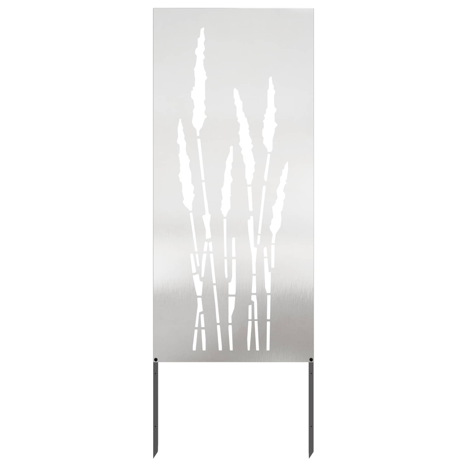 Garten Sichtschutz-Leinwand Floral Silber 50 x 140 cm Edelstahl