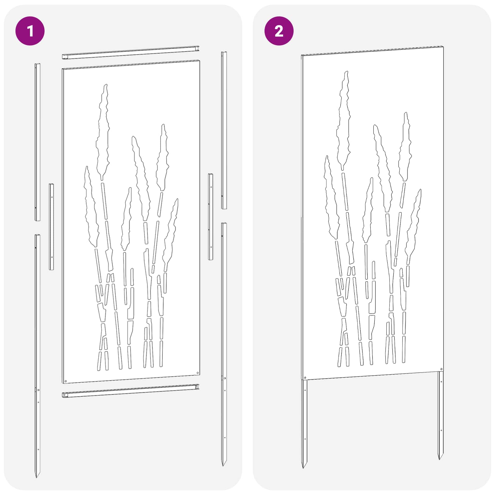 Garten Sichtschutz-Leinwand Silber 50 x 140 cm Verzinkter Stahl