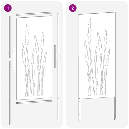Garten Sichtschutz-Leinwand Floral Rostoptik 50 x 140 cm