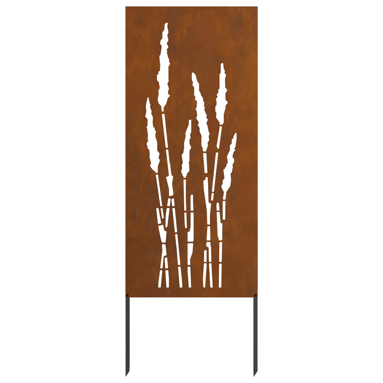 Garten Sichtschutz-Leinwand Floral Rostoptik 50 x 140 cm