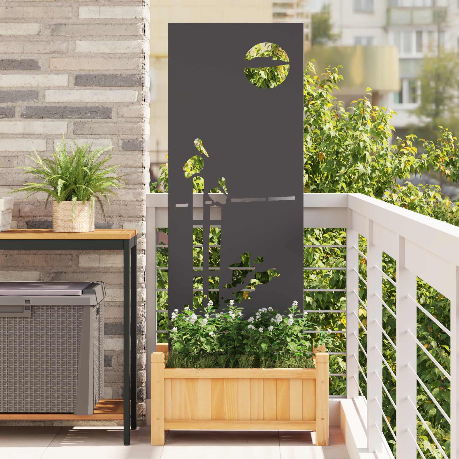 Garten Sichtschutz-Leinwand Schwarz 50 x 140 cm
