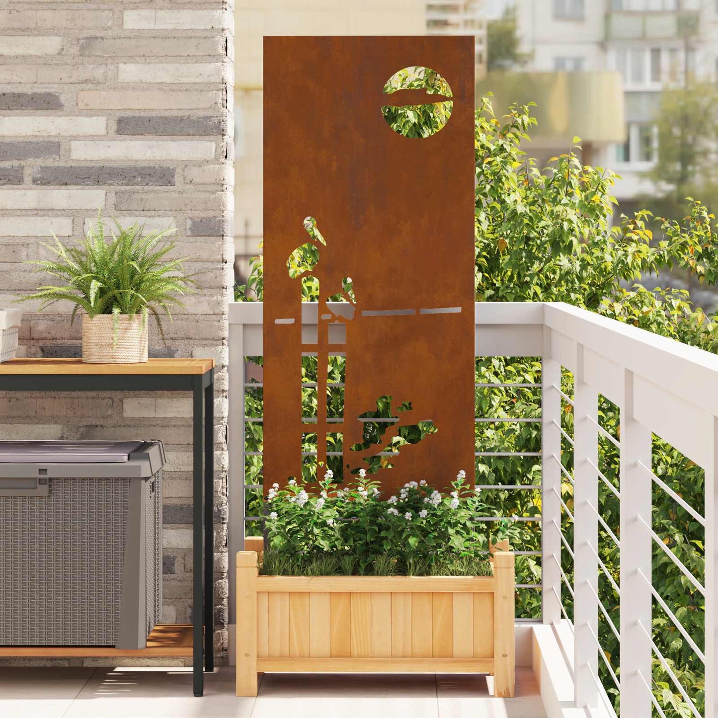 Garten Sichtschutz-Leinwand Rostoptik 50 x 140 cm