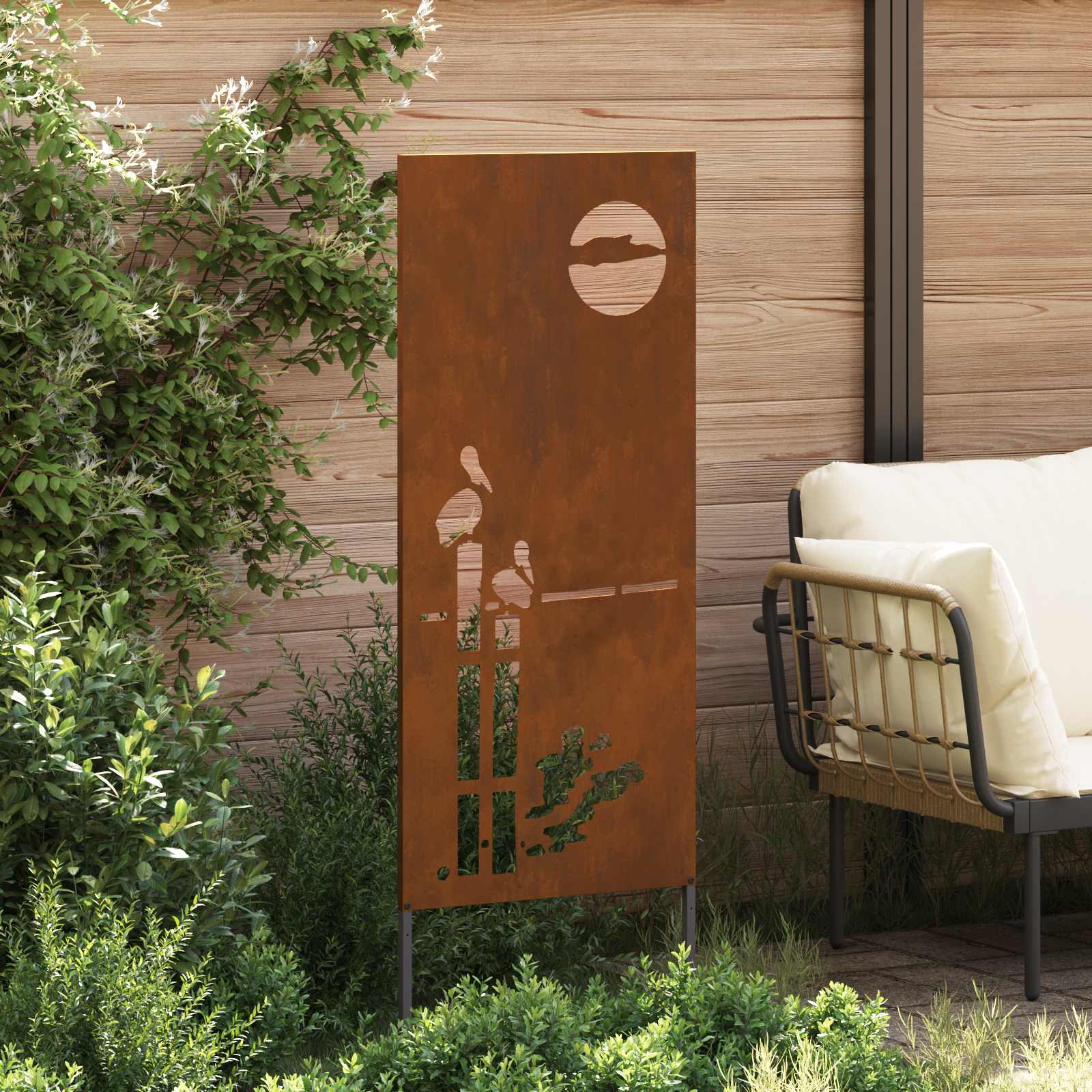 Garten Sichtschutz-Leinwand Rostoptik 50 x 140 cm