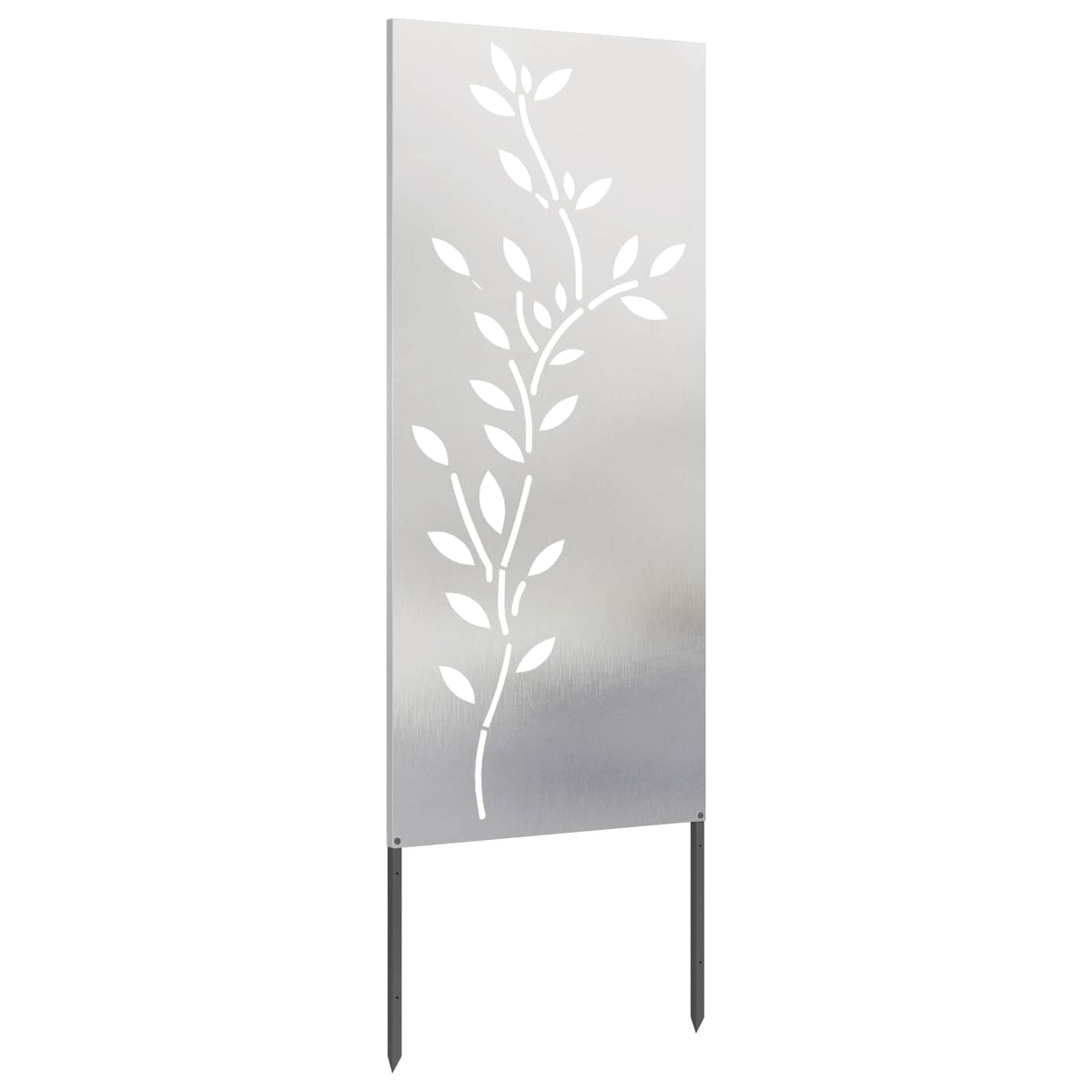 Garten Sichtschutz-Leinwand Floral Silber 50 x 140 cm Edelstahl