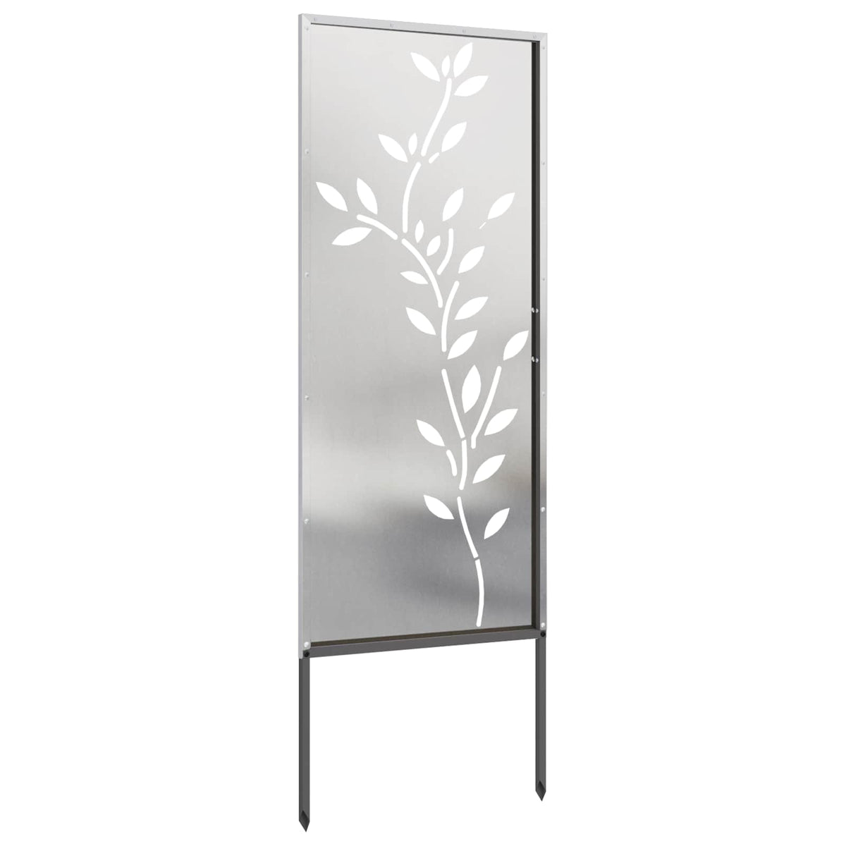 Garten Sichtschutz-Leinwand Floral Silber 50 x 140 cm Edelstahl