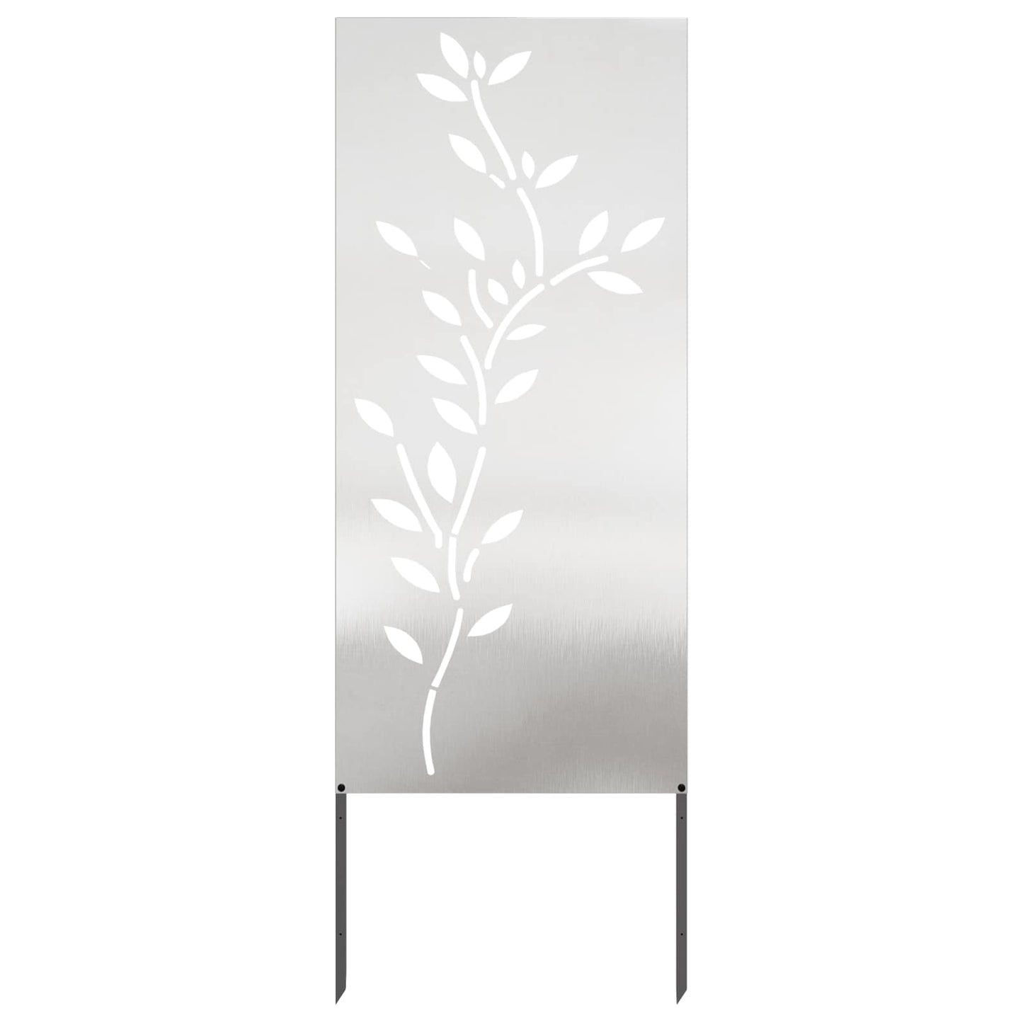 Garten Sichtschutz-Leinwand Floral Silber 50 x 140 cm Edelstahl