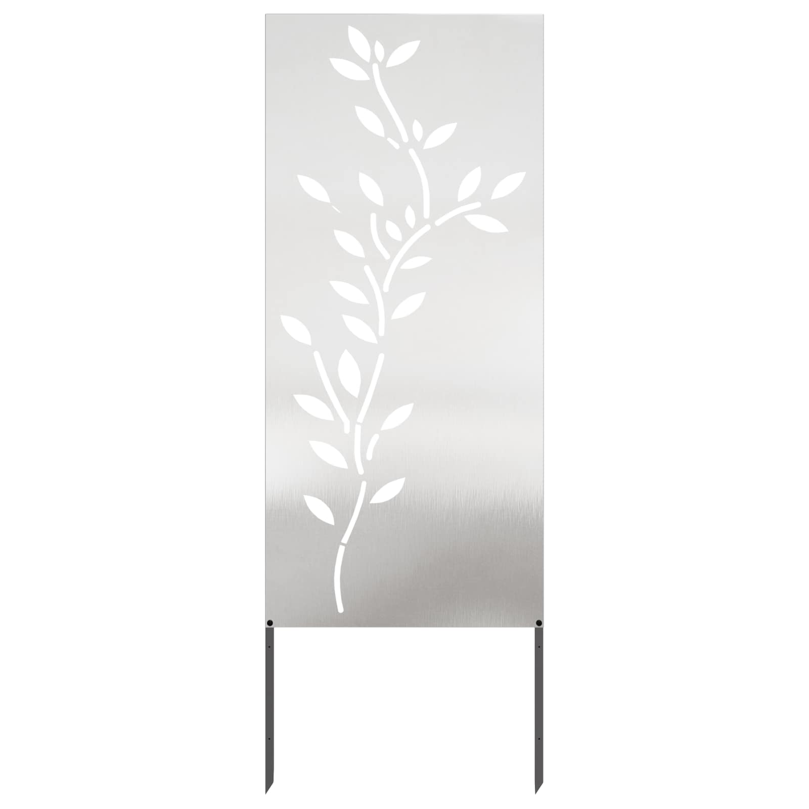 Garten Sichtschutz-Leinwand Floral Silber 50 x 140 cm Edelstahl