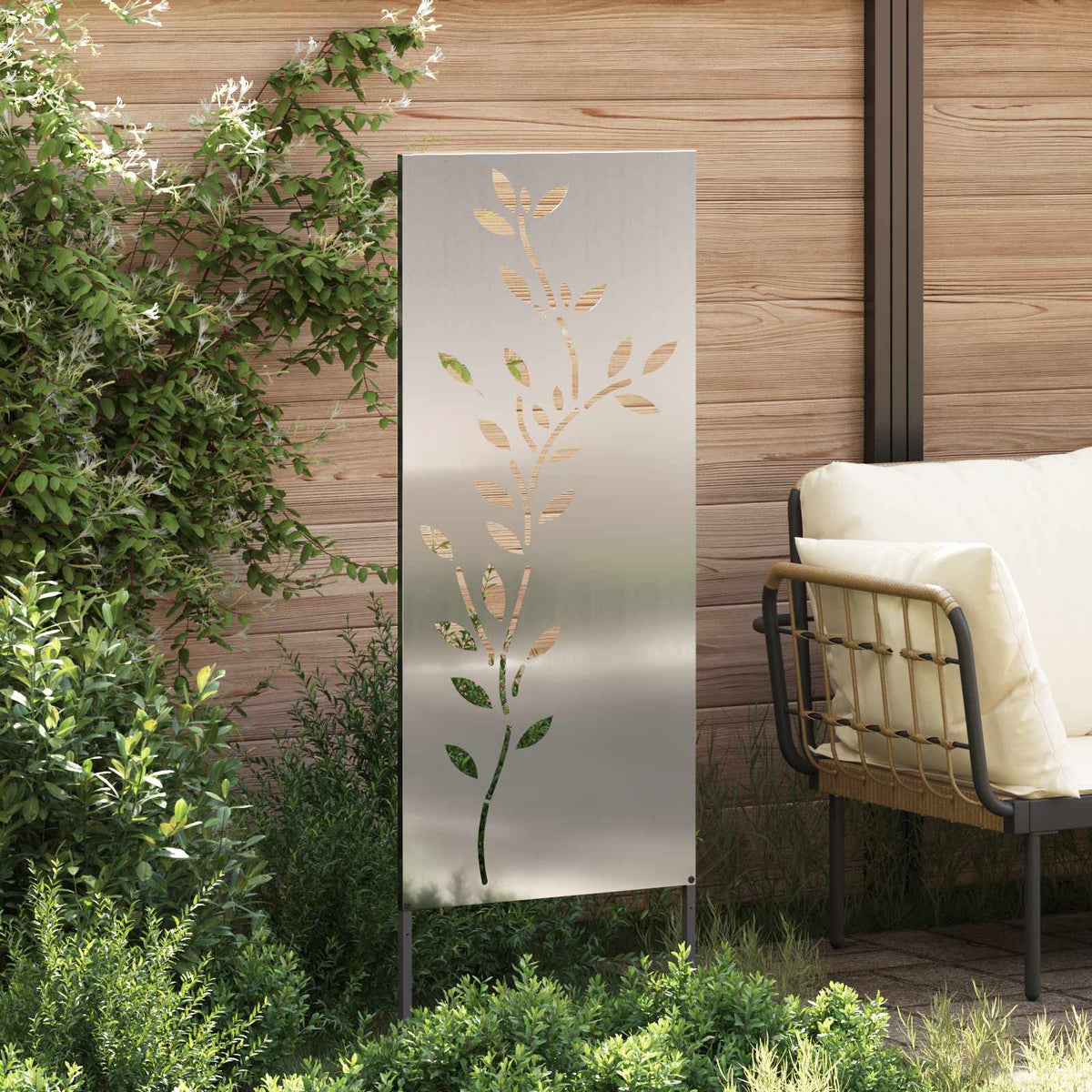 Garten Sichtschutz-Leinwand Silber 50 x 140 cm Verzinkter Stahl