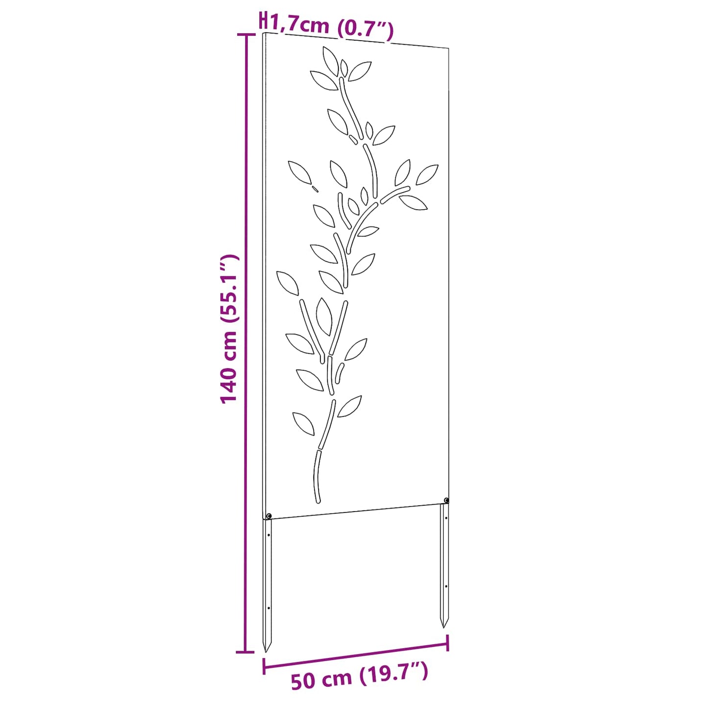 Garten Sichtschutz-Leinwand Silber 50 x 140 cm Verzinkter Stahl