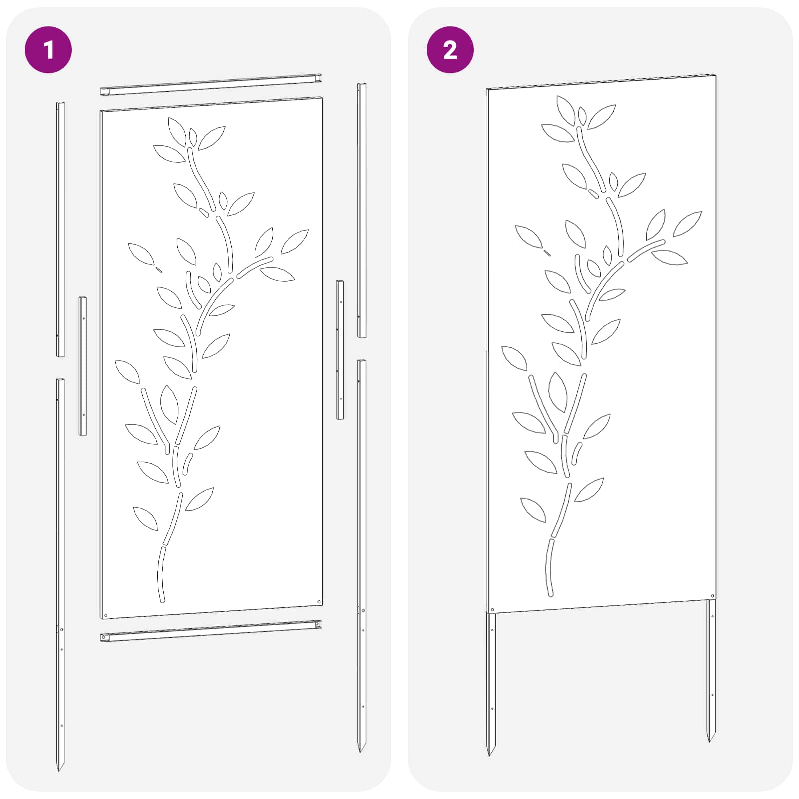 Garten Sichtschutz-Leinwand Rostig 50 x 140 cm Wetterfeststahl
