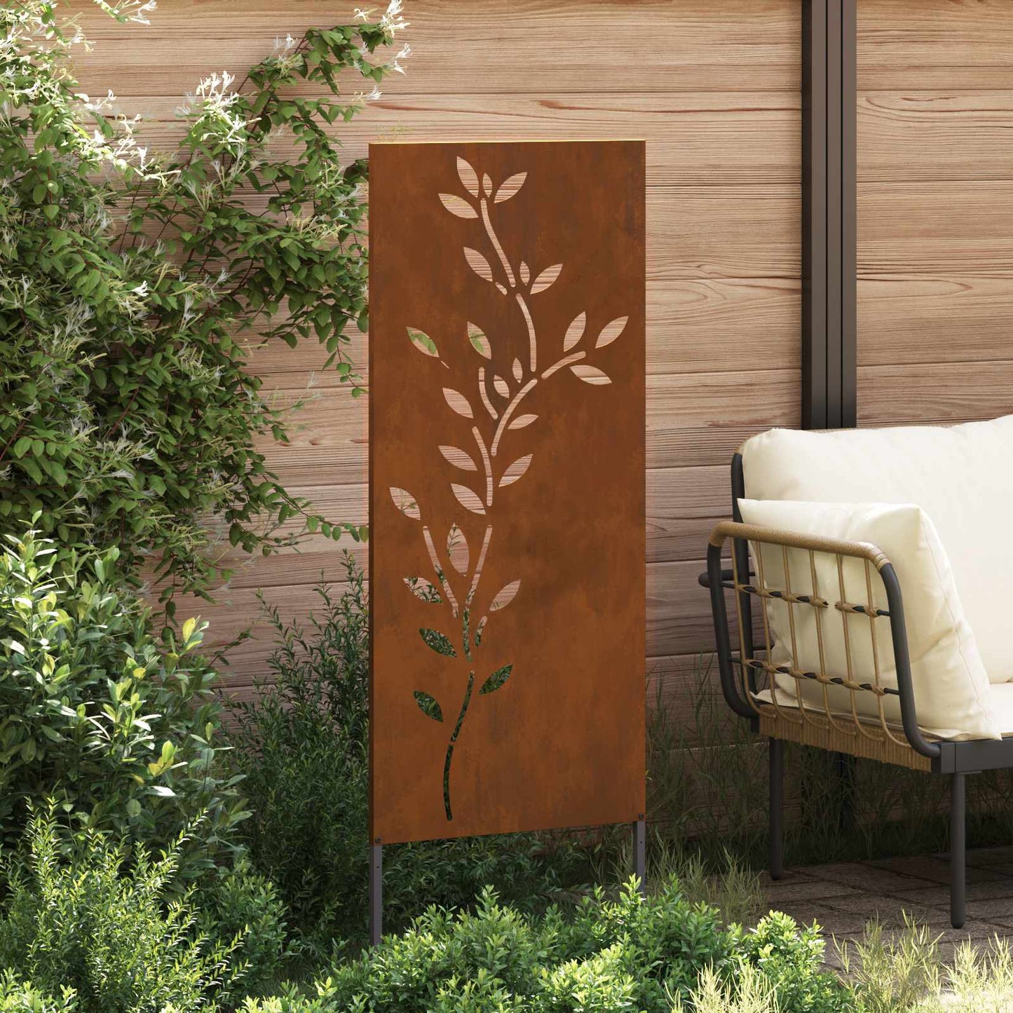 Garten Sichtschutz-Leinwand Rostig 50 x 140 cm Wetterfeststahl