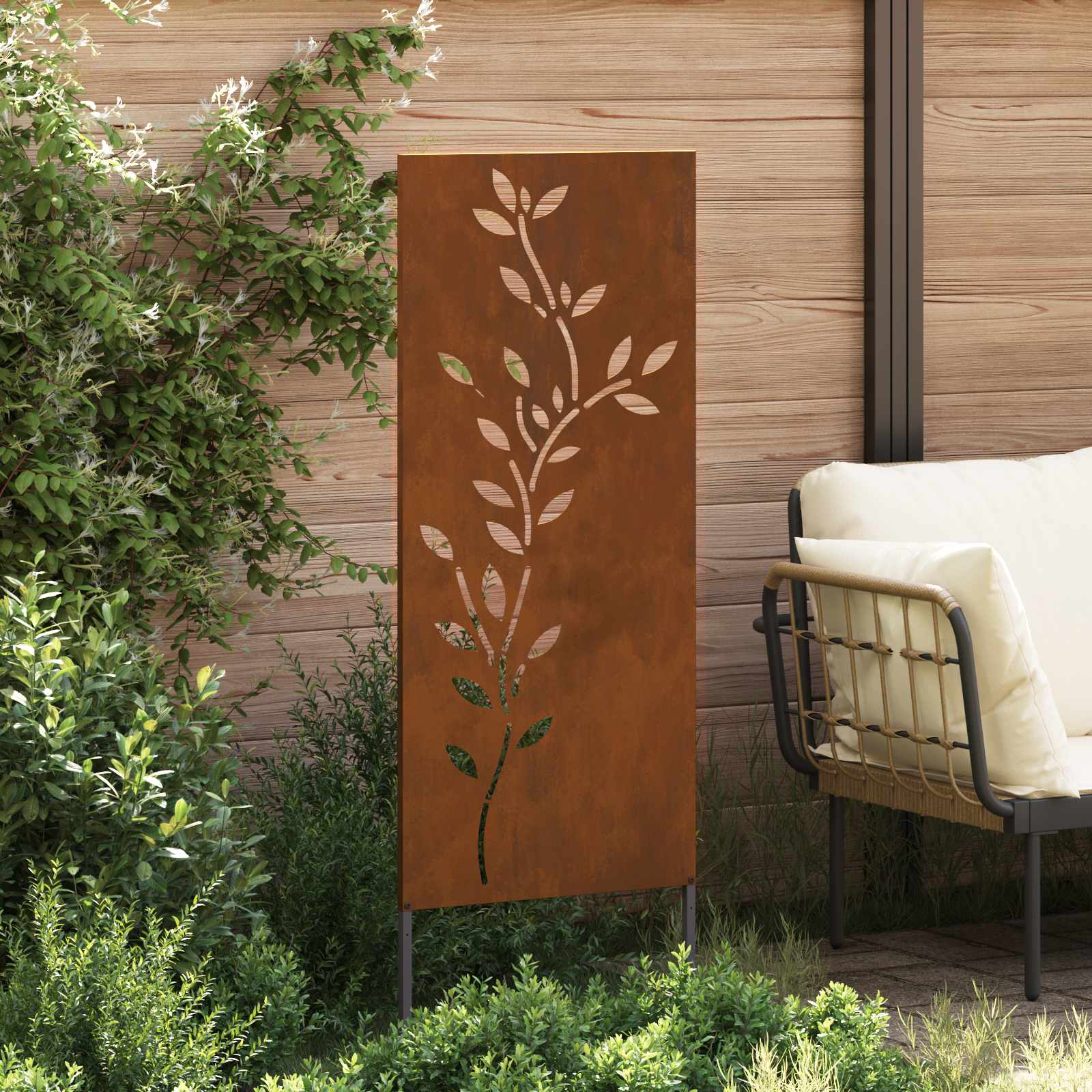 Garten Sichtschutz-Leinwand Rostig 50 x 140 cm Wetterfeststahl