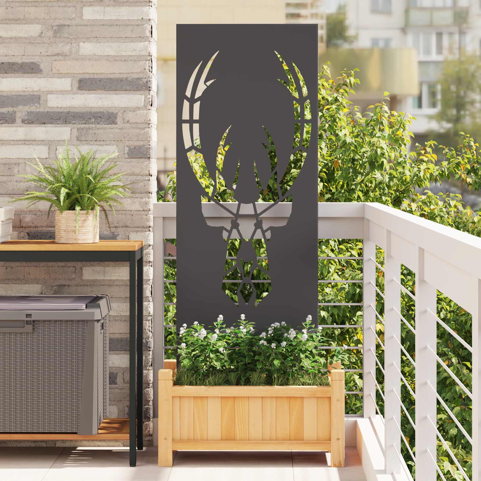 Garten Sichtschutz-Leinwand Tiermuster Schwarz 50 x 140 cm