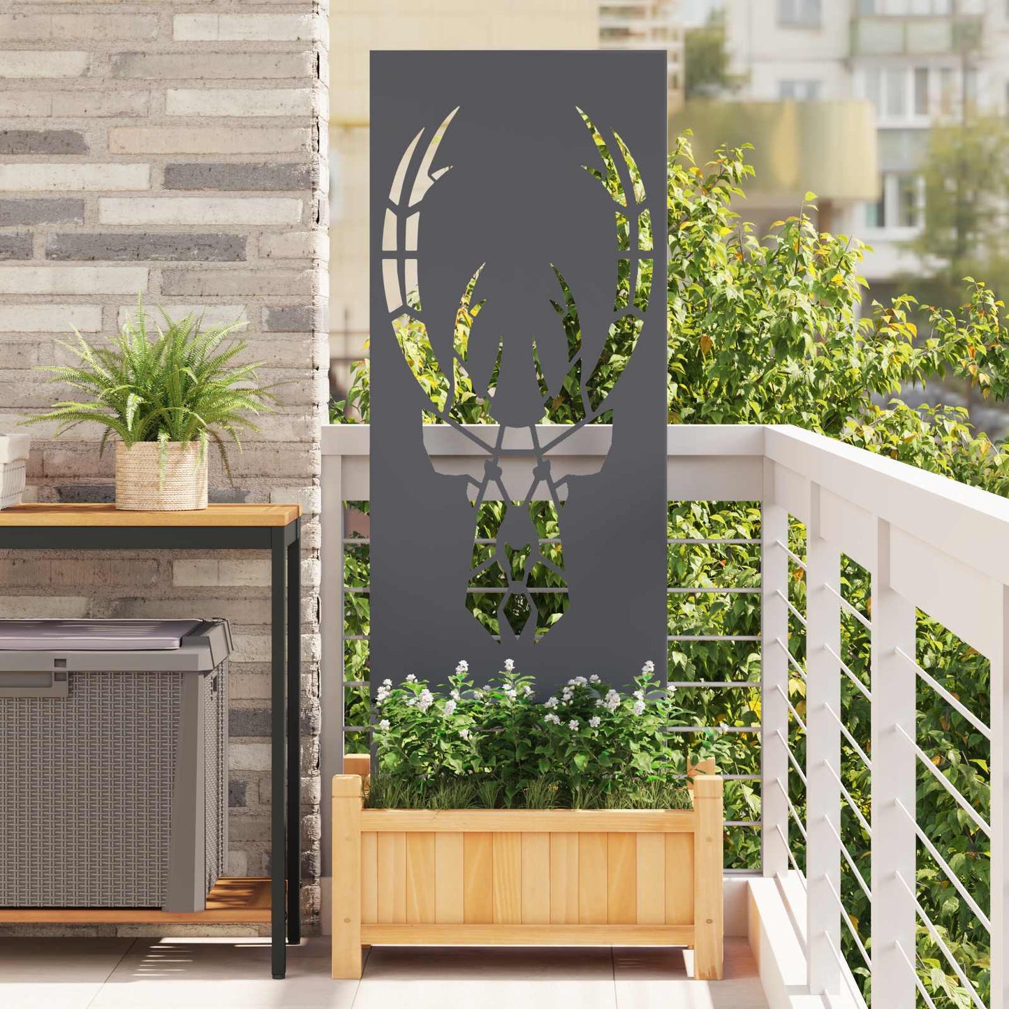 Garten Sichtschutz-Leinwand Tiermuster Anthrazit 50 x 140 cm