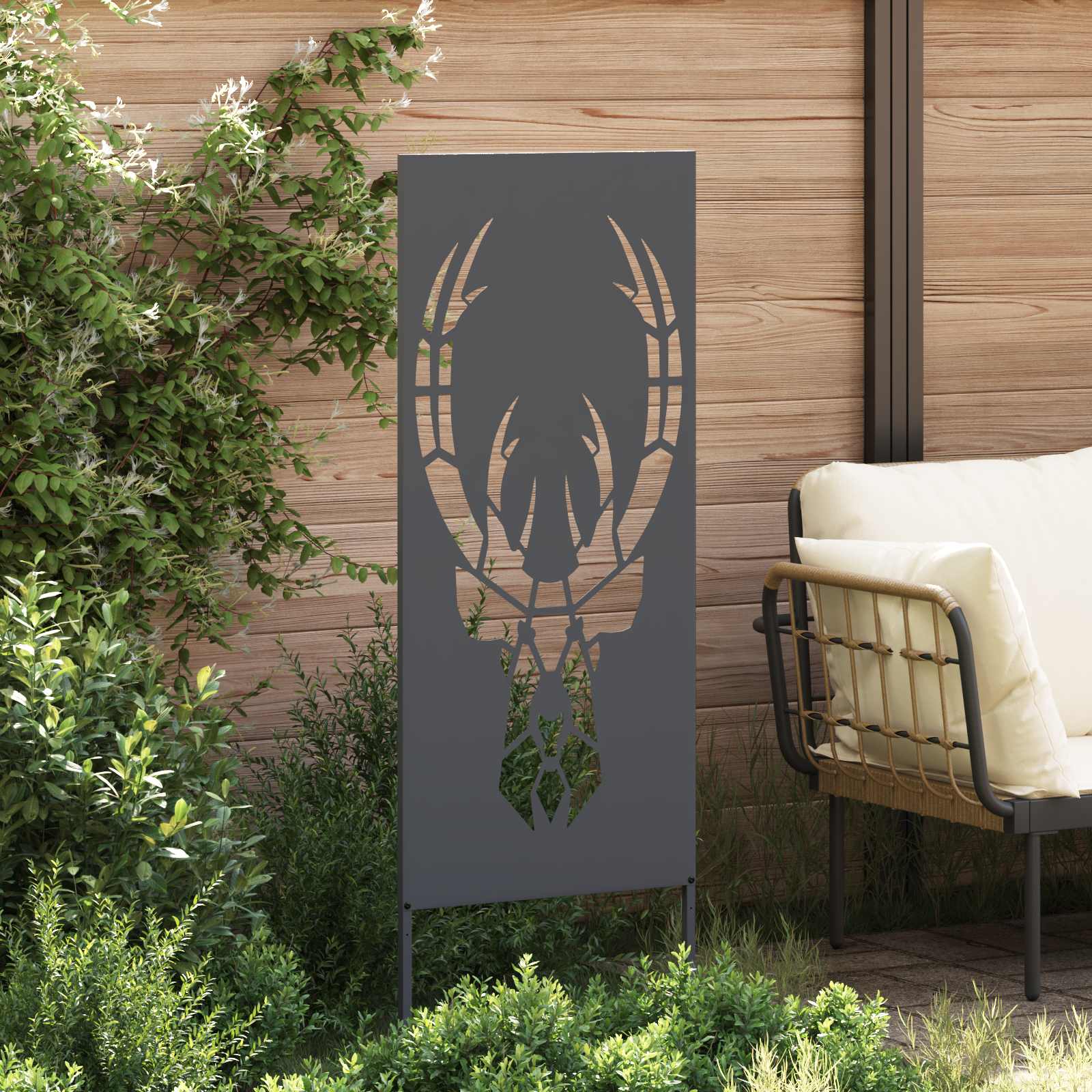 Garten Sichtschutz-Leinwand Tiermuster Anthrazit 50 x 140 cm