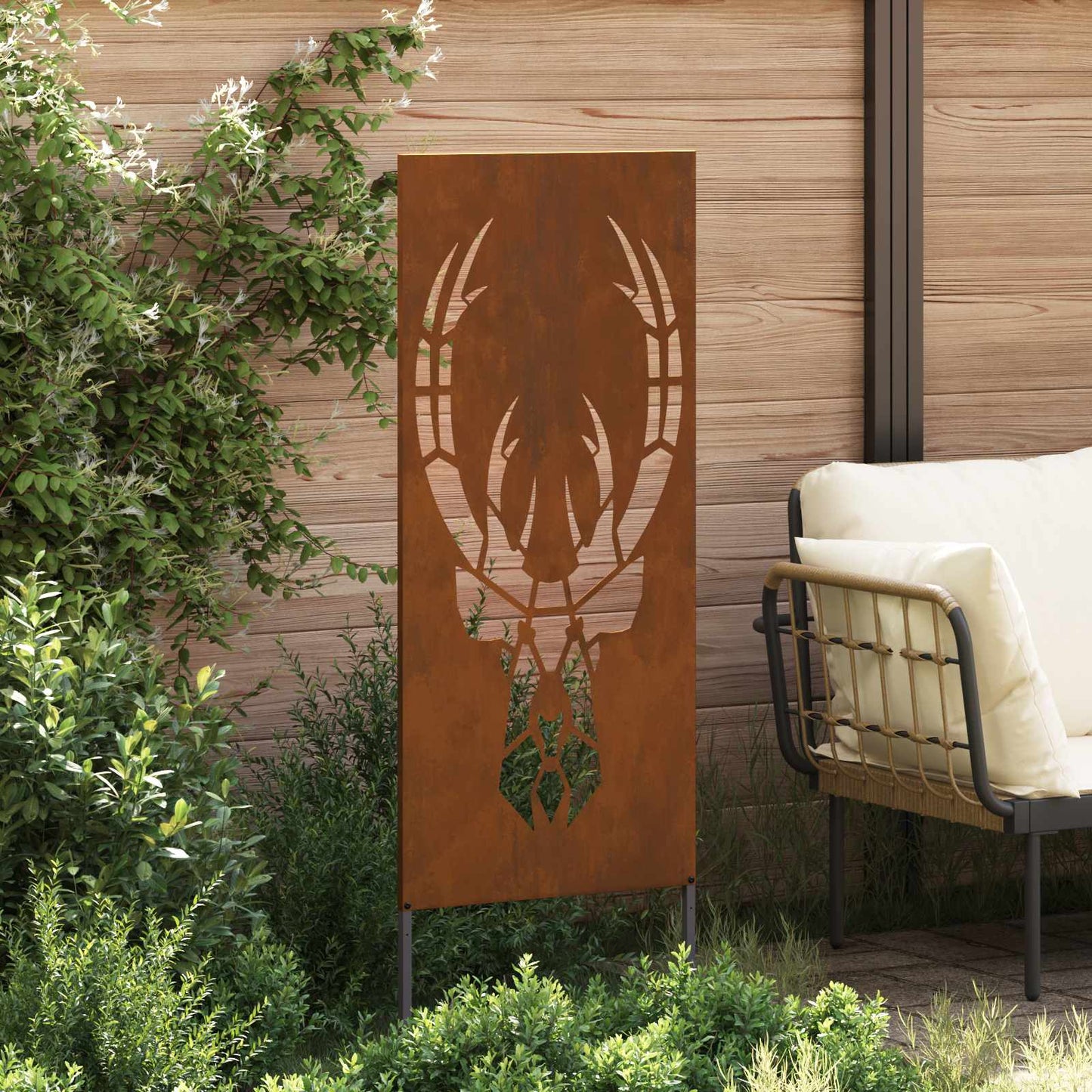 Garten Sichtschutz-Leinwand Tiermuster Rostoptik 50 x 140 cm