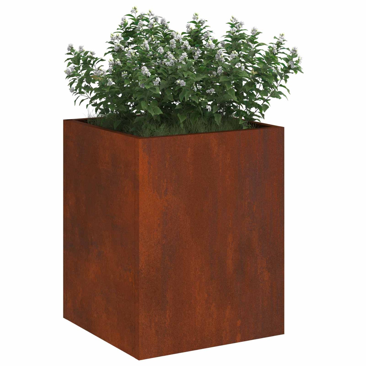 Garten-Pflanzgefäß Rostoptik 32 x 32 x 40 cm Wetterfeststahl