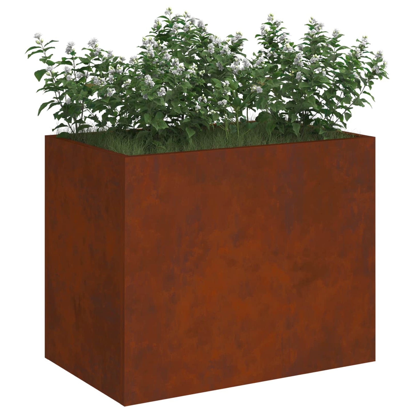 Garten-Pflanzgefäß Rostoptik 50 x 32 x 40 cm Wetterfeststahl