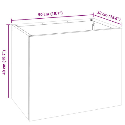 Garten-Pflanzgefäß Rostoptik 50 x 32 x 40 cm Wetterfeststahl