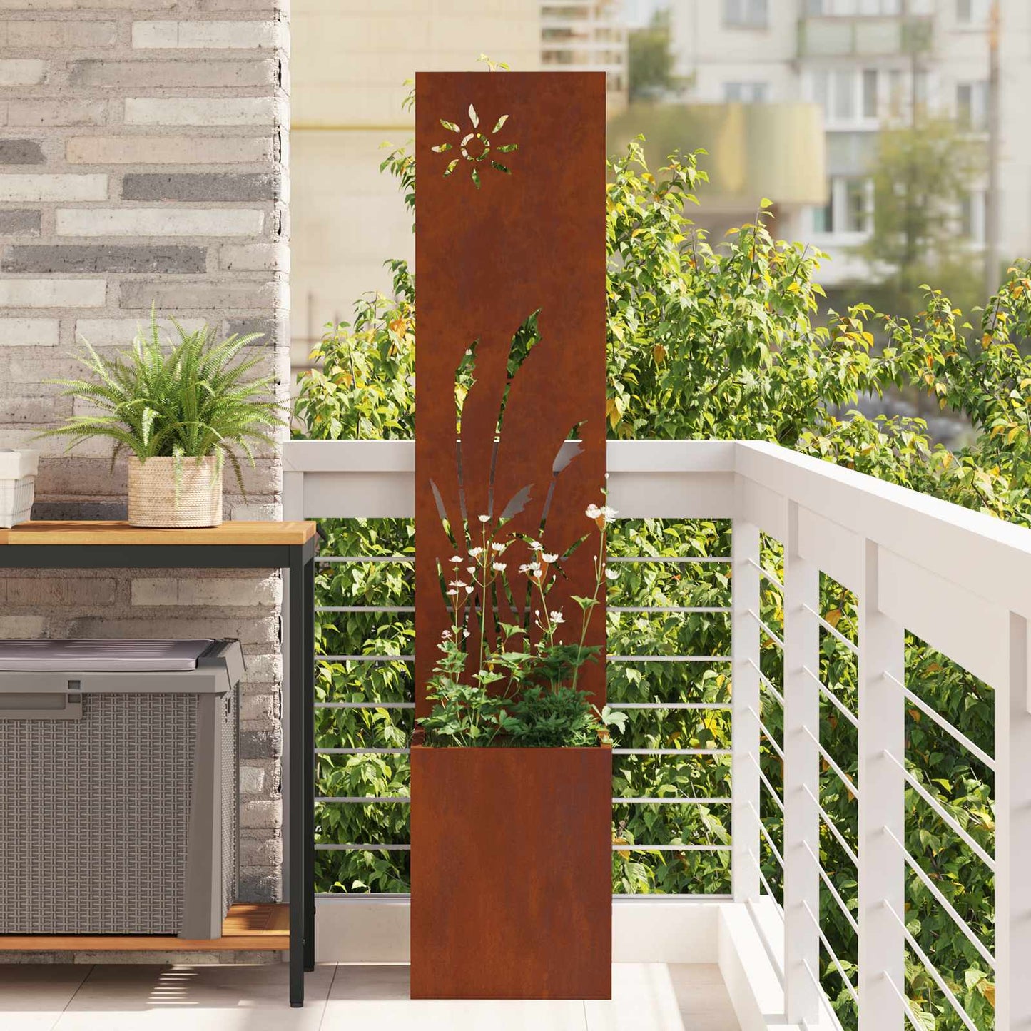 Garten Sichtschutz-Leinwand Rostig 32 x 32 x 150 cm