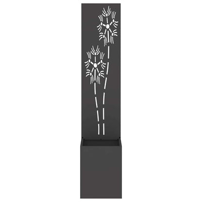 Garten Sichtschutz-Leinwand Floral Schwarz 32 x 32 x 150 cm