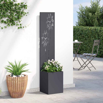 Garten Sichtschutz-Leinwand Floral Anthrazit 32 x 32 x 150 cm