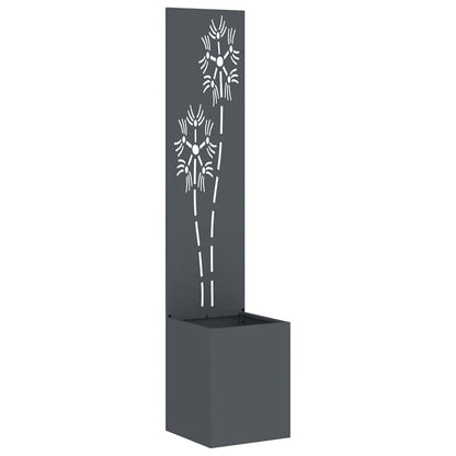 Garten Sichtschutz-Leinwand Floral Anthrazit 32 x 32 x 150 cm